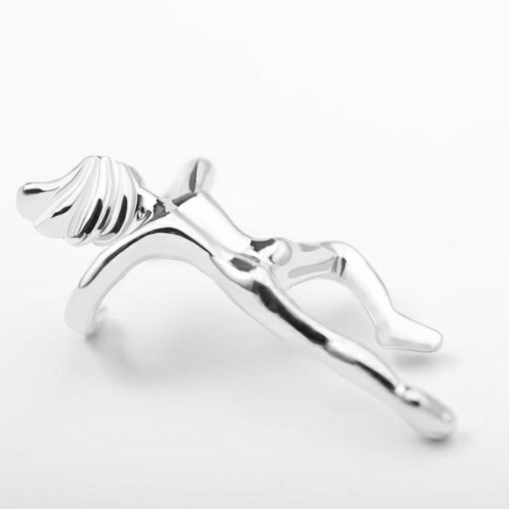 Adorable Person Ear Cuff- silver plated - Picture 2 of 5